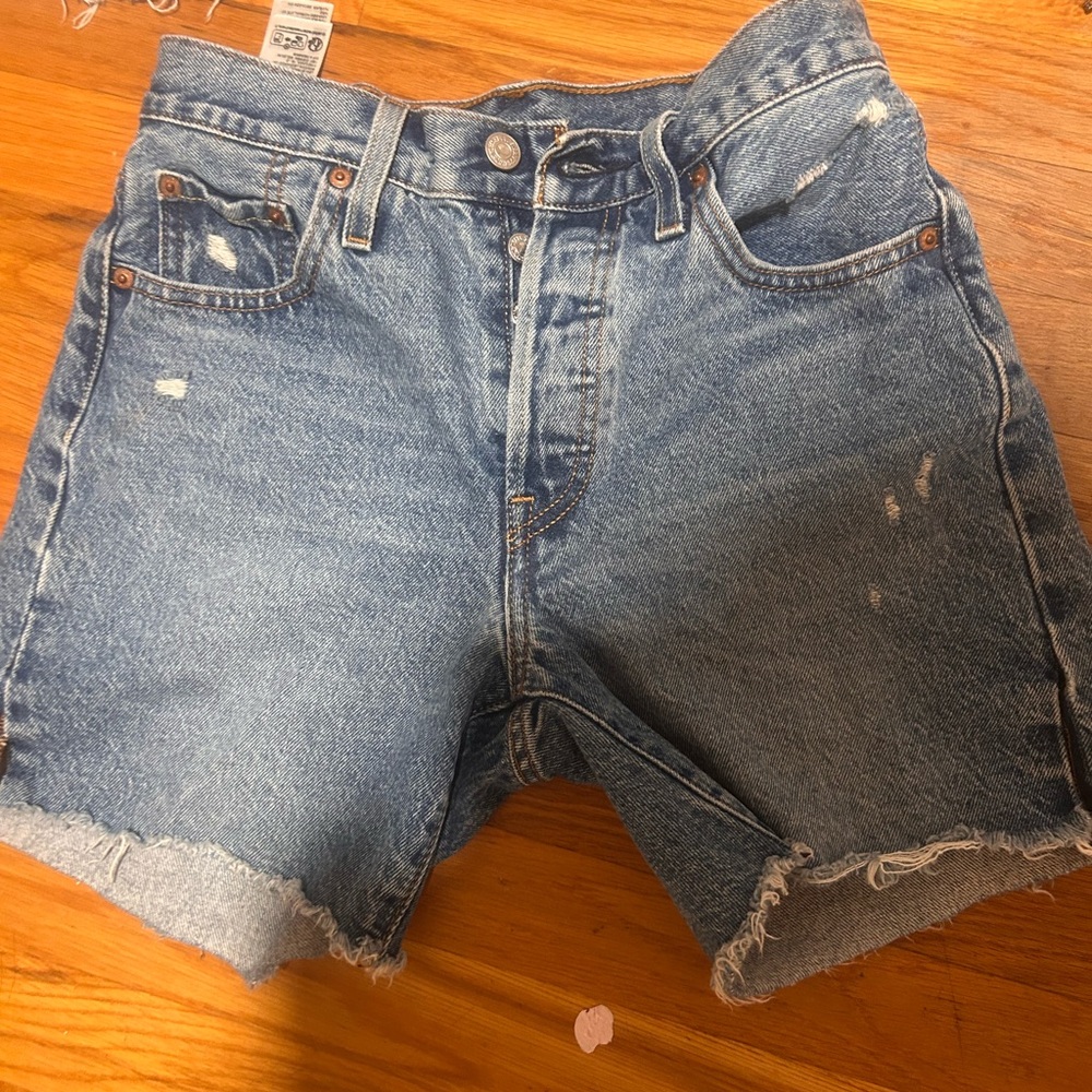 Levi's High Waist Denim Shorts - Blue